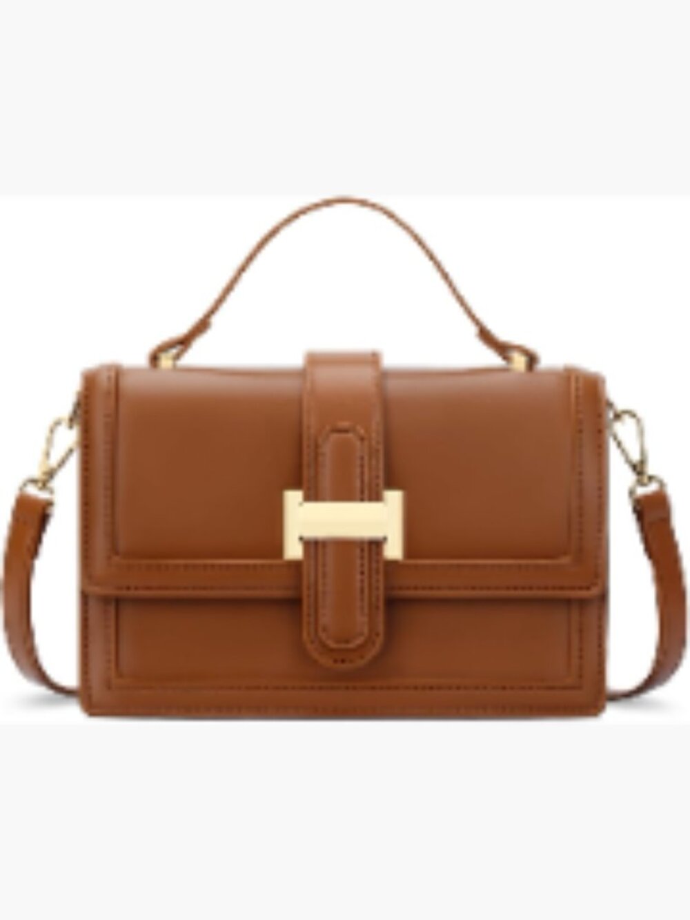 Faux Leather Crossbody Bag for Women, Top Handle Purse with Adjustable Strap,